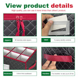 VERONLY Christmas Stemware Storage Cases with Dividers- Holds 24 Wine Glass Storage or Crystal Glassware Containers, China Storage Containers with 2 Handles and Lable Window -Set of 2 Black