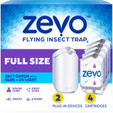 Zevo Flying Insect Trap for Fruit Flies & Gnats, 2 Plug-in Bases, 4 Refills