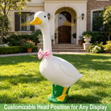 Stentec 23 Inch White Large Goose Garden Statue, Plastic Geese Figurine with Posable Adjustable Neck Design, Weatherproof for Yard Art Lawn Patio Porch Farmhouse Indoor Outdoor Home Decor