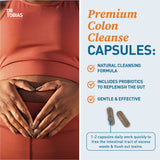 Dr. Tobias Colon 14 Day Cleanse, Advanced Gut Cleanse Detox for Women & Men with Cascara Sagrada, Psyllium Husk, Senna Leaf & Probiotics, Non-GMO Colon Cleanse, 4 Bottles of 28 Capsules (1-2 Daily)