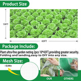 2PCS Insect Netting -10x43FT Fine Mesh Garden Protection Netting for Vegetables Plants Flowers Crops,Row Covers for Raised Bed from Birds Deer Squirrels Barrier Pest