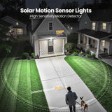 Onforu Solar Lights Outdoor 3000LM 4 Heads Motion Sensor Outdoor Lights, Remote Control, 3 Mode, Solar Security Wall Lights, IP65 Waterproof Flood Lights, Garden, Backyard, 2 Pack