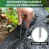 UNCO- Galvanized Landscape Staples, 8 Inch, 200 Pack, Garden Staples, U-Shaped Landscape Pins for Weed Barrier Cover, Ground Cover