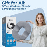 5 STARS UNITED Donut Pillow Hemorrhoid Tailbone Cushion – Large Cushion for Pain Relief – Coccyx, Prostate, Sciatica, Pelvic Floor, Pressure Sores, Pregnancy, Postpartum Recovery, Gray