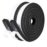 fowong Weather Stripping 1" W X 1/2" T, Open Cell Adhesive Foam Tape Maximum Compression Shock Buffer Air Conditioning Rubber Foam Strip, 2 Rolls X 6.5 Ft