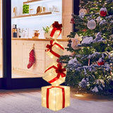 SANHSEHOME Set of 4 Christmas Lighted Gift Boxes, 3.3FT 70 LED Stackable Light Up Present Boxes for Christmas Decorations Indoor Outdoor Yard Lawn Porch Home Decor(4 Piece Set)