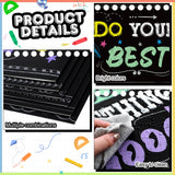 Honoson 24 Pcs Bulk Inspirational Privacy Folders for Students Cardboard Test Privacy Boards Motivational Words Desk Dividers Shield for Classroom School Study Supplies, 6 Styles(Blackboard)