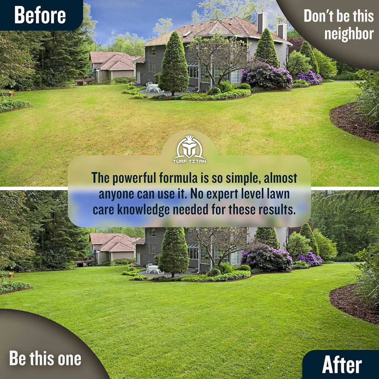 Turf Titan Thatch Buster Lawn Aerator & Grass Dethatcher (1 Gallon) – All-Natural Liquid Soil Loosener & Conditioner for Green Grass – Healthy Soil in 45 Days – Covers Up to 24,000 Sq Ft