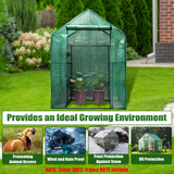Walk-in Greenhouse Replacement Cover with Roll-Up Zipper Door, 56×56×76 inch PE Greenhouse Cover Protect Outdoor Gardening Plants from Cold Frost，Waterproof and UV Resistant(Frame Not Include)