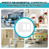Kingdder 1 Pcs 3-gang 2-decorator 1-blank Wall Plate Standard Size Stainless Steel White Light Switch Plate Gloss Finish Size 3-gang 4.50" x 6.38" Corrosion-resistant Gfci Outlet Receptacle