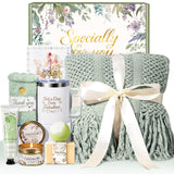 IRINXL Birthday Gifts for Women Spa Gift Basket with Luxurious Blanket, Mom Christmas Gifts for Women Her Wife Grandma Sister Friends, Self Care Package Get Well Soon Sympathy Gift Baskets
