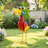 Ultym 19.7" Metal Parrot Yard Art, Outdoor Tiki Bird Sculpture
