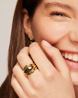 PAVOI 14K Yellow Gold Plated Stackable Chunky Statement Ring Set of 3