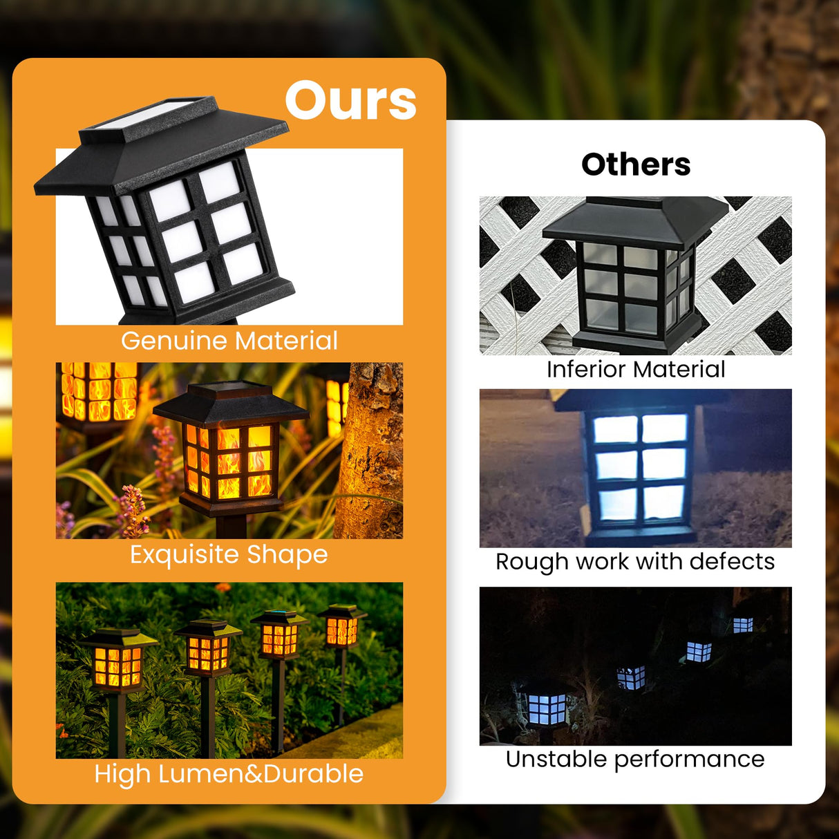 GIGALUMI Solar Lights for Outside,16 Pack Flickering Flame LED Solar Outdoor Lights, Waterproof Garden Light Maintain 10 Hours of Lighting for Christmas, Garden, Landscape, Path, Yard, Patio