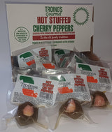 Troino's Gourmet Hot Stuffed Cherry Peppers with Prosciutto & Provolone (24 Individually Wrapped Hot Stuffed Singles in Counter Top Display Box)