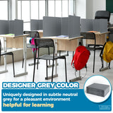20-Pack Desk Dividers for Students - Durable & Waterproof Plastic Privacy Shield Divider, Classroom Folders Teacher Supplies, Easy-to-Clean Plastic Study Carrel Folder Boards for Student Desks, Grey