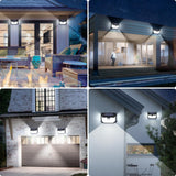 6-Pack Solar Wall Lights Outdoor with 3 Modes & Reflector, Waterproof Bright 178 LEDs Motion Sensor Security Lights, Solar Powered Flood Lights for Patio Garden Yard Porch Garage Front Door