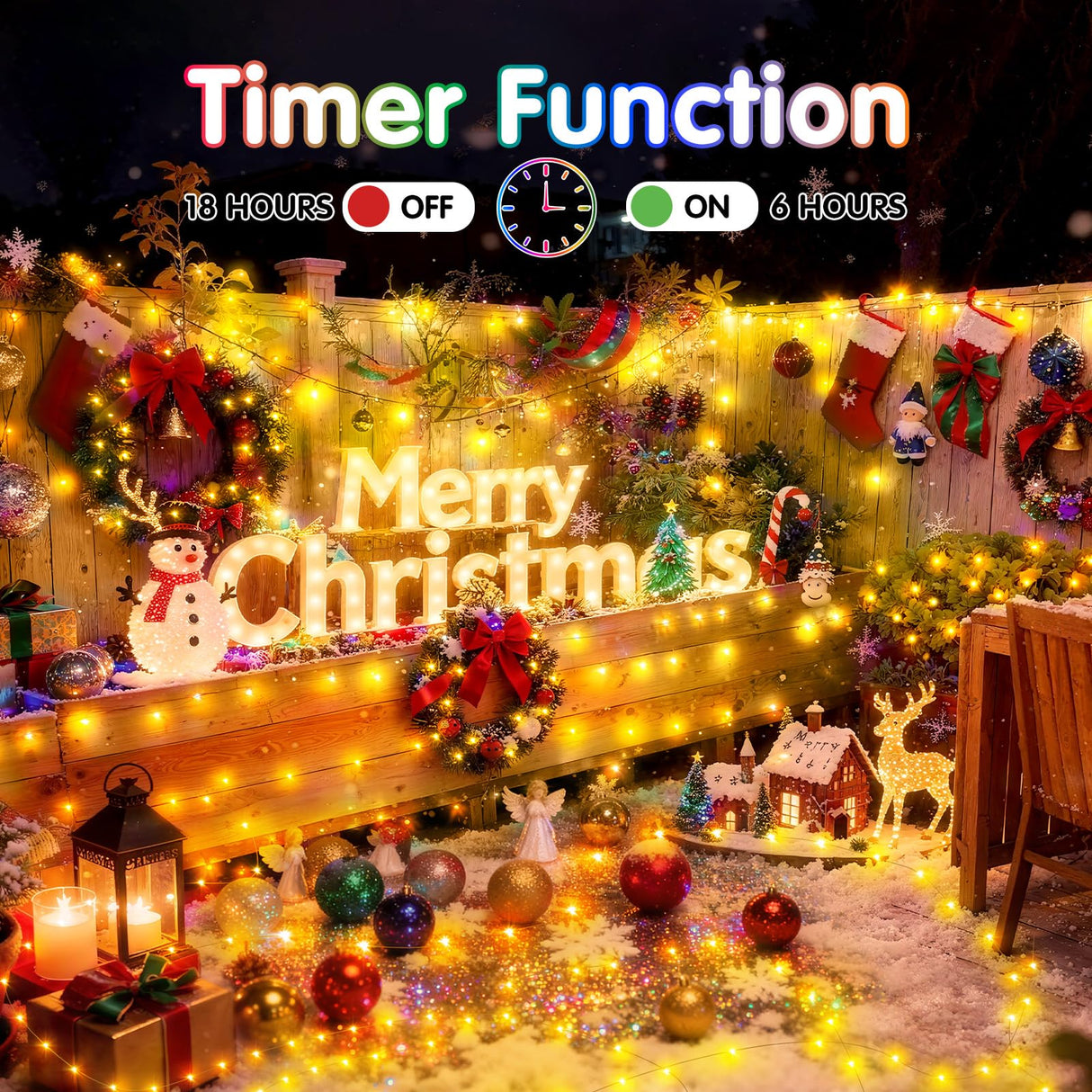 KNONEW 203FT 600 LED Outdoor Fairy Lights Plug in, Christmas Fairy Lights Outdoor Waterproof 8 Modes Memory Times for Wedding Bedroom Walls Garden Trees Decoration(Warm White)