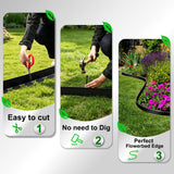 3 Inch x 50FT Garden Edging Border,Landscaping with 75pcs Spikes