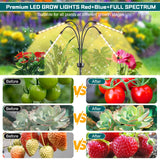 Grow Lights for Indoor Plants Yellow Light with 15-63 inches Adjustable Tripod Stand Plant Light with 4/8/12H Timer with Remote Control