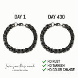 Love You This Much Son In Law Gift | Mens 5mm Twist Link Steel Bracelet | Best Present Ideas for Son in Law | 8" + 1" Extender | Luxury Gift Box & Card (Black/Black)