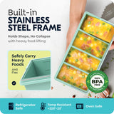 1 Cup Silicone Freezer Trays with Lids, 2 Pack Soup Molds for Meal Prep