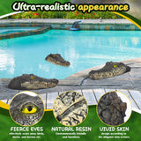 Silipull 3 Pcs Floating Alligator Head Decoy Pool Accessories 12.6 Inch Fake Alligator Pool Float Decoy for Goose, Duck Control, Garden and Patio Accessories (Classic)