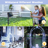 JMEXSUSS 4 Pack 100 LED Solar String Lights for Outside, 33ft White Solar Fairy Lights Outdoor Waterproof, 8 Modes Solar Christmas Lights for Garden Yard Tree Wedding Decorations