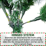 Yaheetech 6ft Pre-lit Artificial Christmas Tree with Incandescent Warm White Lights, Snow Flocked Full Prelighted Xmas Tree W/820 Branch Tips, 250 Incandescent Lights & Foldable Stand, Green & White