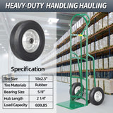 GICOOL 10" x 2.5" Flat Free Solid Rubber Tire with 5/8" Axle Bore Hole, 2 1/4" Hub, Replacement 4.10/3.50-4" for Hand Truck Dolly Trolley Garden Wagon Cart Generator, 2 Pack