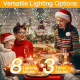 Ollny Christmas Lights 262FT 800LED, Plug-in Outside Tree Lights with Timer and 8 Modes, Remote Control Waterproof Dimmable Outdoor String Light for House Yard Patio Xmas Decorations(Cool White)