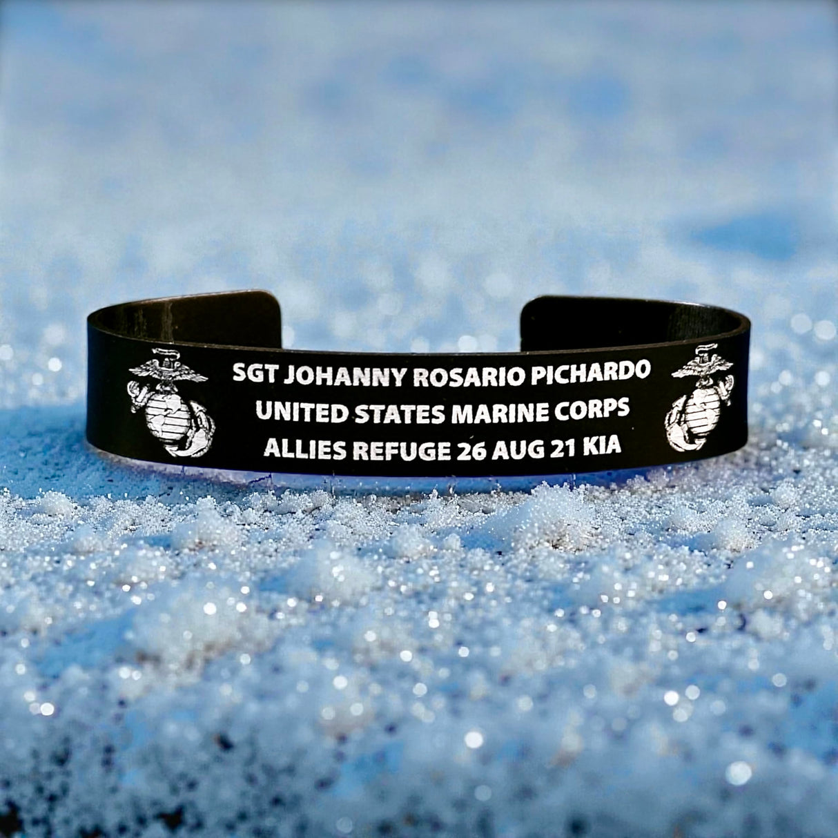 Center Mass, Inc. Legacy Band - Personalized ID & Memorial Bracelet - 2 Size Options - Black Metal