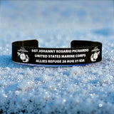 Center Mass, Inc. Legacy Band - Personalized ID & Memorial Bracelet - 2 Size Options - Black Metal