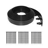 EasyFlex Tall Wall No-Dig Landscape Edging with Anchoring Spikes, 2.5 in. Tall Straight Top Plastic Garden Border with Woodgrain Texture, 40 Foot Kit, Black (3220E-40C)