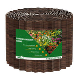 SnugNiture Corrugated Metal Garden Edging,6"×50'Sturdy Lawn Edging Border,Landscape Edging Border for Lawn, Flower Bed,Garden and Yard(Brown with White)