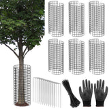 UQM 6 Pack Tree Trunk Protector, 12 Pcs Metal Tree Guards Trunk Protector