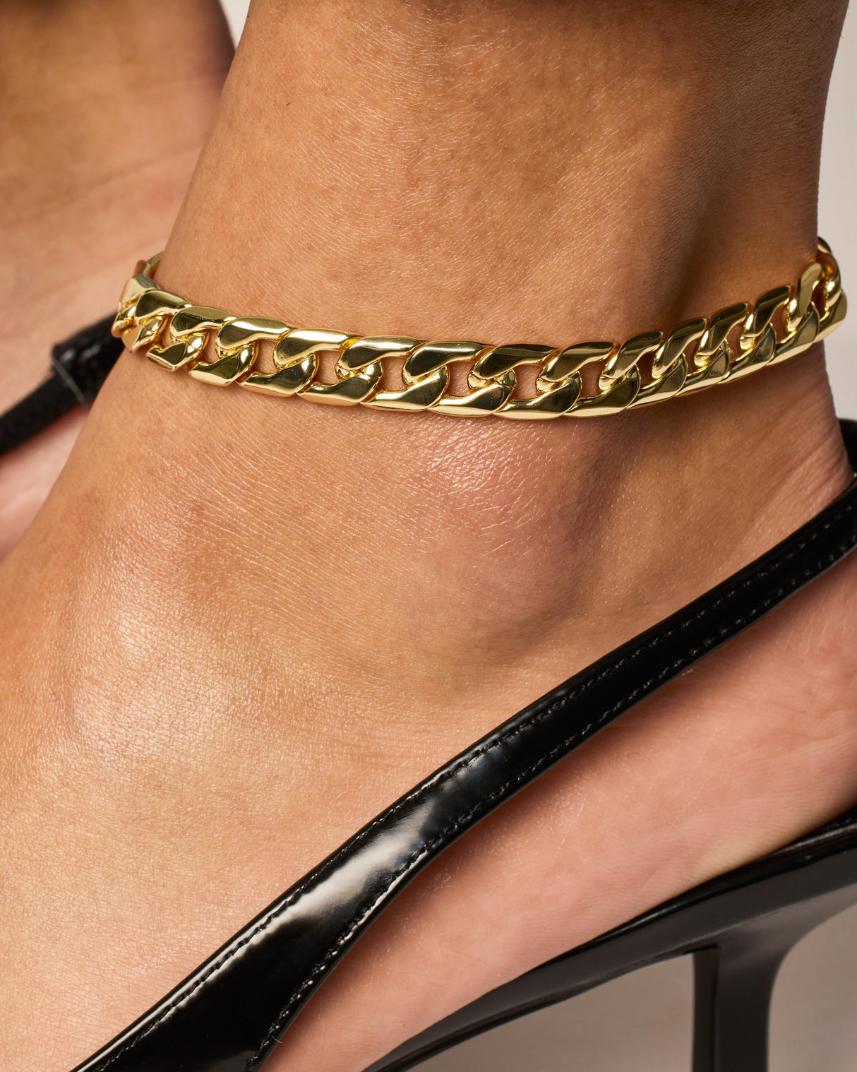 PAVOI 14K Yellow Gold Plated Chunky Chain Anklet for Women | Adjustable Chunky Curb Chain Anklets