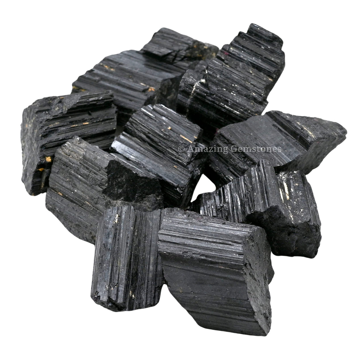 Amazing Gemstone Black Tourmaline Crystals Rough Stone in Bulk, 1lb Large Pieces Turmalina Negra Piedra Originales, Large Black Tourmaline Crystal Healing Stones for Protection