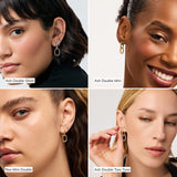 Ana Luisa Ash Double Hoop Earrings for Women - 14K Gold Plated, Silver & Two-Tone Drop Dangle Hoop Earring - Trendy Paperclip Link Huggie Hoop - Hypoallergenic, Water-Resistant & Tarnish-Free Jewelry