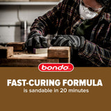 3M Bondo Wood Filler 30 oz (850.49 g) with Bondo Cream Hardner 0.5 oz (14g), Repairs Chips and Cracks in Wood, Sandable, Paintable, and Stainable (WF-QT-ES)