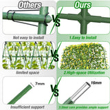 Cucumber Trellis 16mm for Raised Bed 48" L x 64" H, U-Shape Heavy-Duty Metal Garden Trellis for Climbing Plants Outdoor, Vegetable Arch Support Frame for Tomato Pea Zucchini Grape Flowers Vines