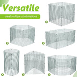 Zubebe 10 Pack Small Wire Plant Protectors Square Plant Protectors from Animals Mesh Cage Chicken Wire Cloche for Shrubs with Ground Stakes and Nylon Ties(Thickness 1mm,Dark Green)