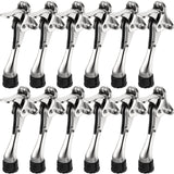 Chumia 12 Pieces Heavy Duty Door Stoppers 5.35 Inches Kickdown Adjustable Kick Down Door Stop for Bottom Easy Pedal with Rubber Tips Commercial(Silver)