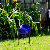 Polyjkl 10" Tall Gazing Ball Stand for 8-10 inch Balls, Black Metal Gazing Globe Display Holder Stands for Outdoor Garden Clearance, 8" L x 8" W x 10" H