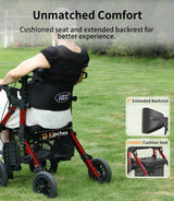 VOCIC Walkers for Seniors, Wheelchairs for Adults, Rollator Walker with Seat, 2 in 1 Rollator Transport Chair with Brakes, Rollator Lightweight Foldable, Walker Wheelchair Combo Z51-FSA HSA