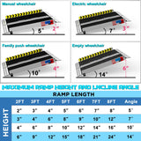 WHALEMOTOR Portable Wheelchair Ramp 2FT, Anti-Slip Aluminum Folding Portable Ramp, Wheelchair Ramps for Home, Weight Capacity Up to 600 LBS, with Transition Plates Above and Below