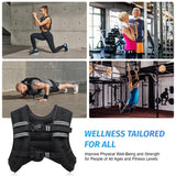 ZELUS Weighted Vest, 6lb/8lb/12lb/16lb/20lb/25lb/30lb Weight Vest with Reflective Stripe for Workout, Strength Training, Running, Fitness, Muscle Building, Weight Loss, Weightlifting, Black(16 lb)