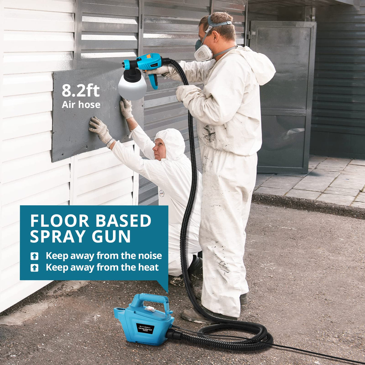 Tilswall 800W HVLP Paint Sprayer, High Power Electric Spray Gun with 3 Nozzle Sizes, 3 Spray Patterns, and 1300ML Detachable Container - Perfect for Furniture, Cabinets, House and Fences