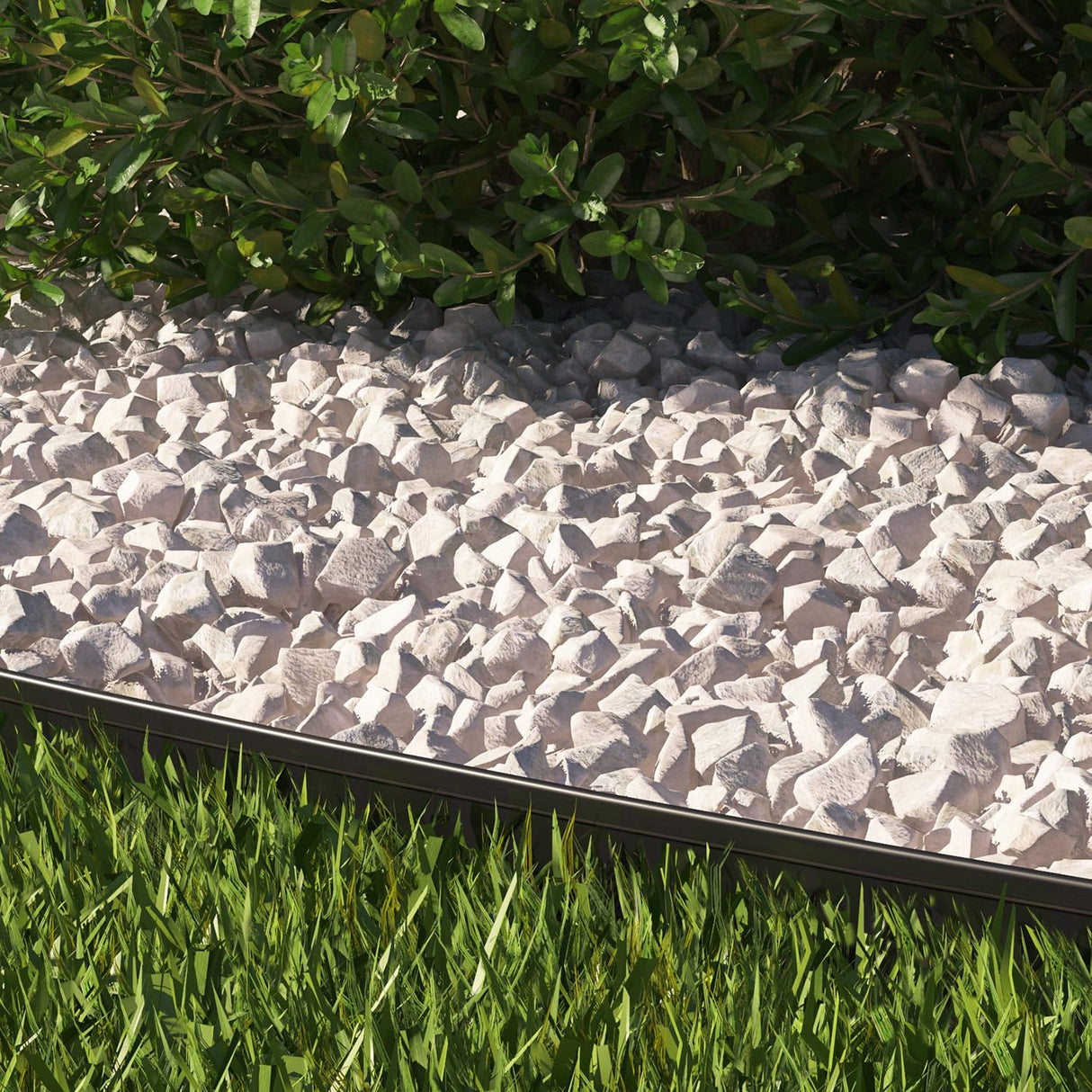 EasyFlex Aluminum No-Dig Landscape Edging for Landscape or Paver Projects, 10 Metal Edging Pieces with Spikes, 50 Feet, Black