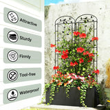 CL FUN Garden Trellis for Climbing Plants, 2 Pack 71x20 in Metal Lattice Panel with Black Coating, Tall Climbing Support for Rose Vines Clematis Flowers Vegetables Fruits - Plant Trellis Outdoor